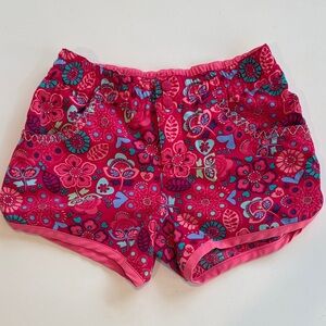 REI Little Girls Pink Floral Outdoor Comfy Floral Shorts Sz 10-12